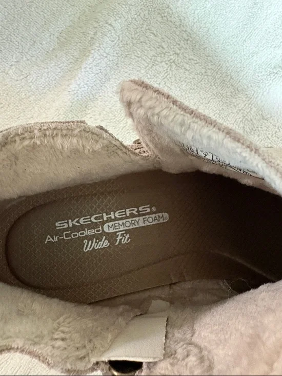 Skechers Taupe Suede Slip-On Ankle Boot with Buckle - Picture 11 of 12
